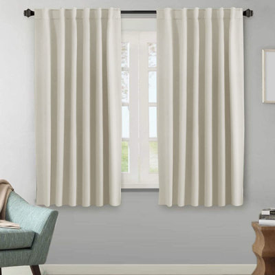 Blackout Solid Back Tab/Rod Pocket Bedroom Draperies Thermal Insulated Window Treatment Panels Room Darkening Blackout Drapes for Living Room