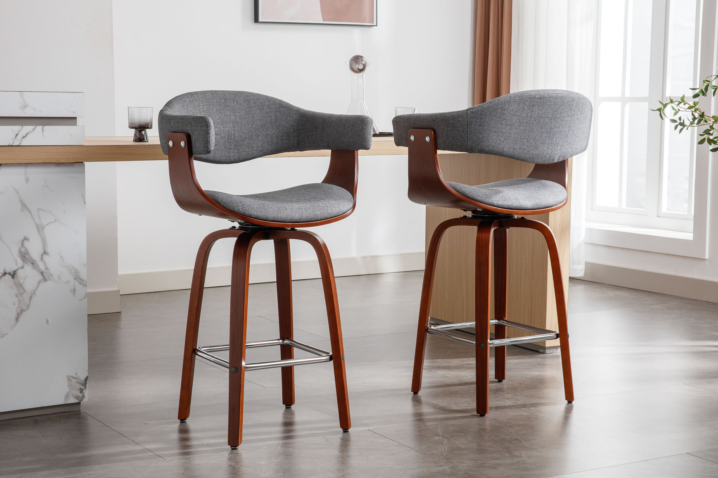 Corrigan Studio® Keisha Swivel Fabric Counter Stool or Bar Stool