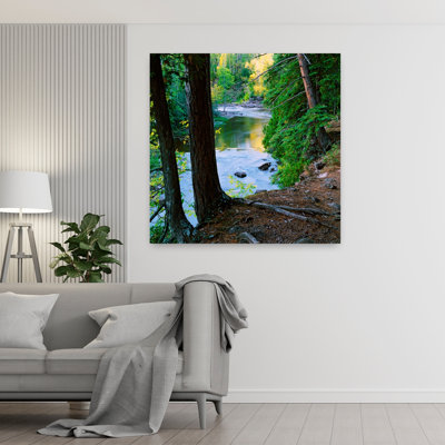 View of Gooseberry River through forest trees Gooseberry Falls State Park Minnesota USA. 1 Piece Wrapped Canvas Wall Art