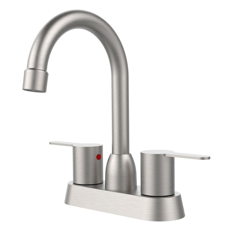 Robinet de salle de bain à centre, Nickel brossé
