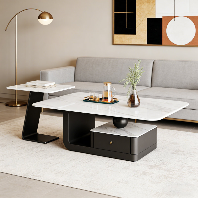 Chestertown, 16.53" H x 39.37" L x 21.65" W, Blanc / Gris, Noir