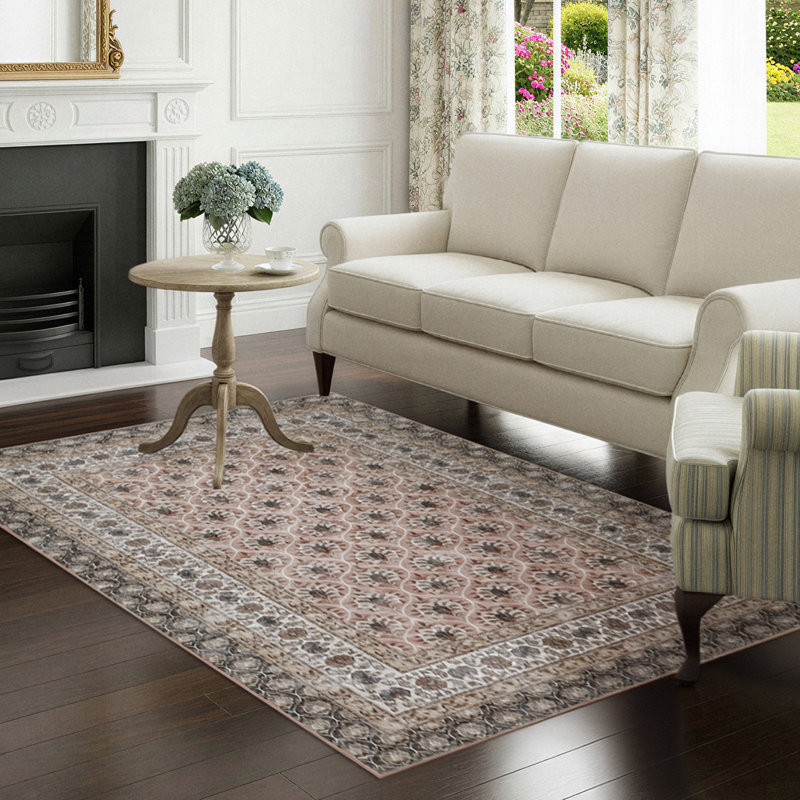 Laura Ashley Amelia Imagine Printed Chenille Machine Washable Rugs, Pink, 5'3" x 7'5"