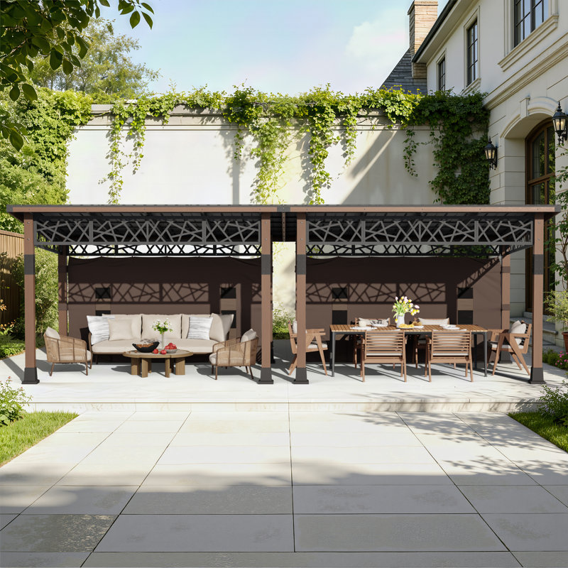 Abri de jardin pour terrasse avec toit incliné 12 pi x 14 pi