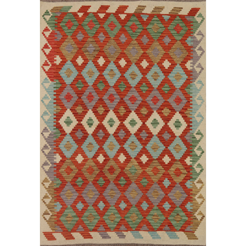 Tapis oriental coloré Kilim 5 x 7