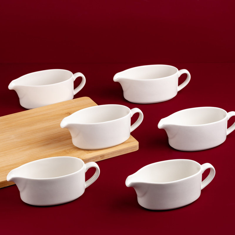 Bol à saucière ovale en porcelaine de qualité supérieure | Ivoire | 8,4 oz | Va au micro-ondes et au lave-vaisselle