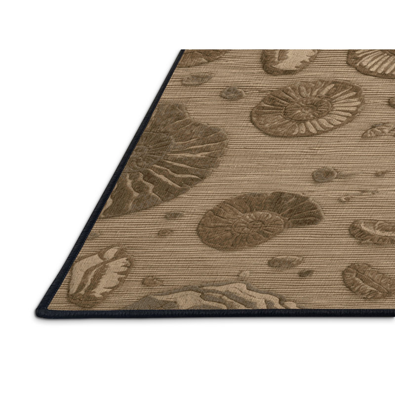 Machine Washable Nature Brown Area Rug, Rectangle 7' x 10'