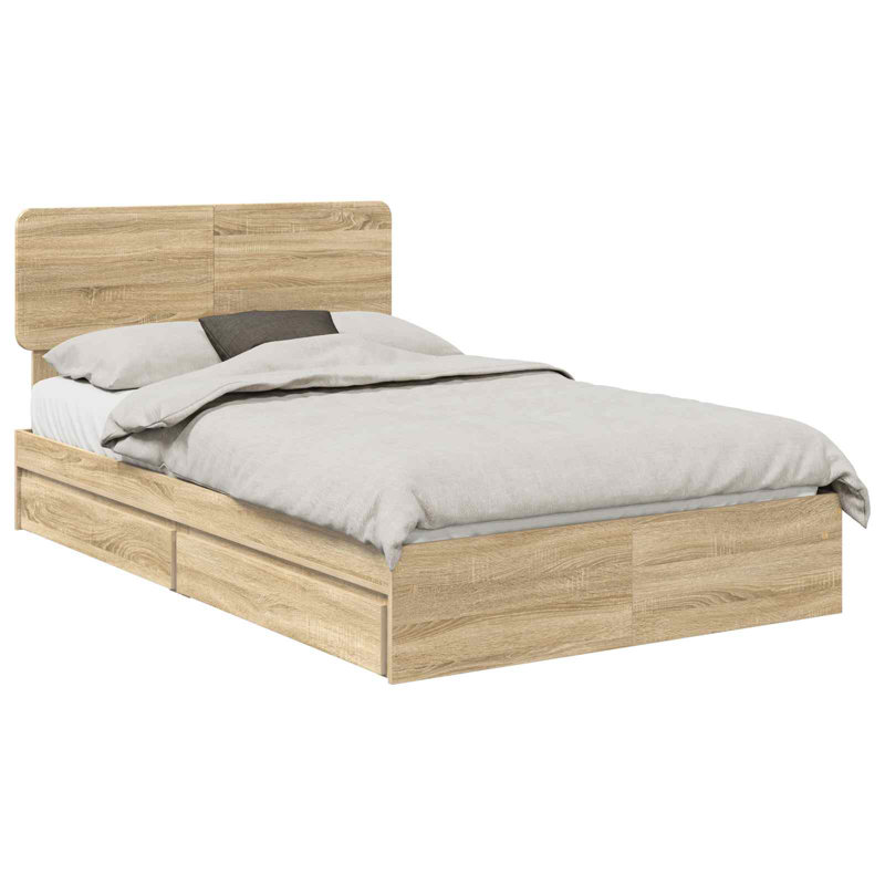 Bed, Small Double (4'), Sonoma Oak