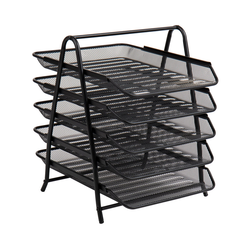 Mind Reader Paper Tray and File Folder Set, Desktop Organizer, Metal, 11.75"L x 14"W x 14.5"H
