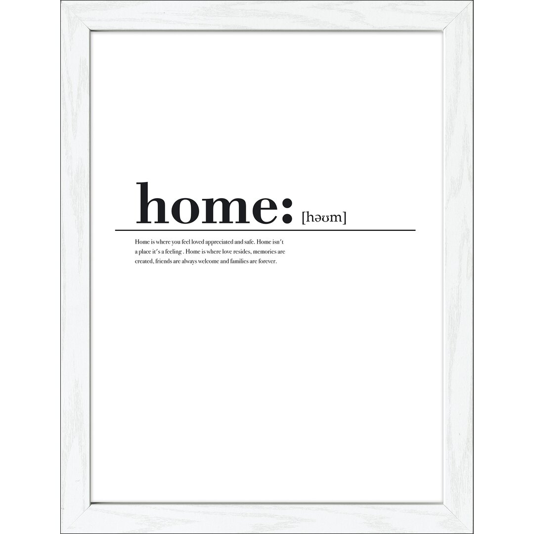 Gerahmtes Poster Home