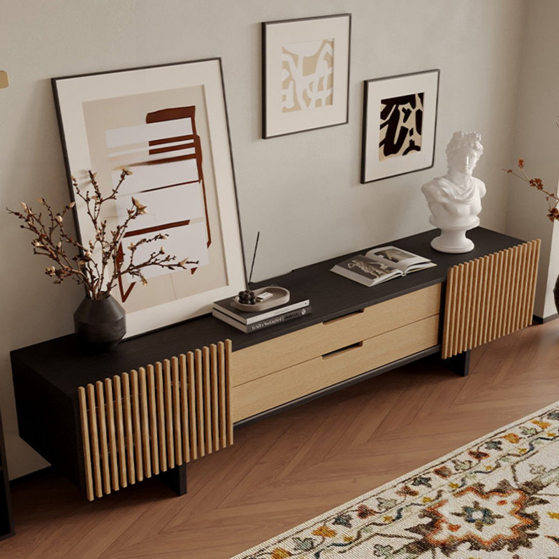 Meuble télé Modern Burlywood, H 31,5 po x L 94,49 po x l 15,75 po