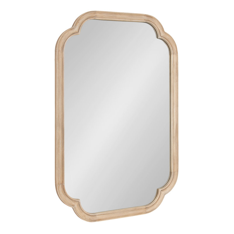 Glenby Scalloped Rectangle Bathroom Mirror, Beige