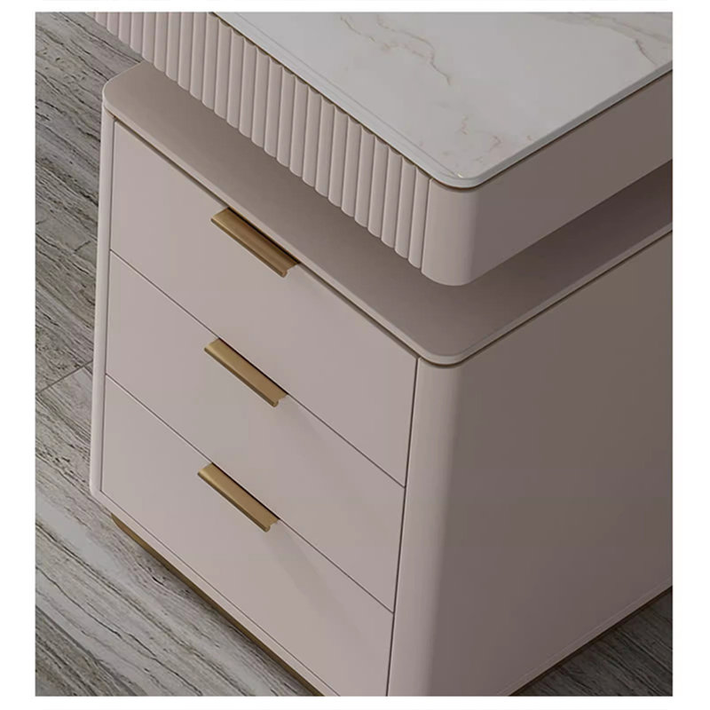 Bureau de table en pierre frittée de style luxueux, H 29,92 po x l 55,12 po x P 27,56 po