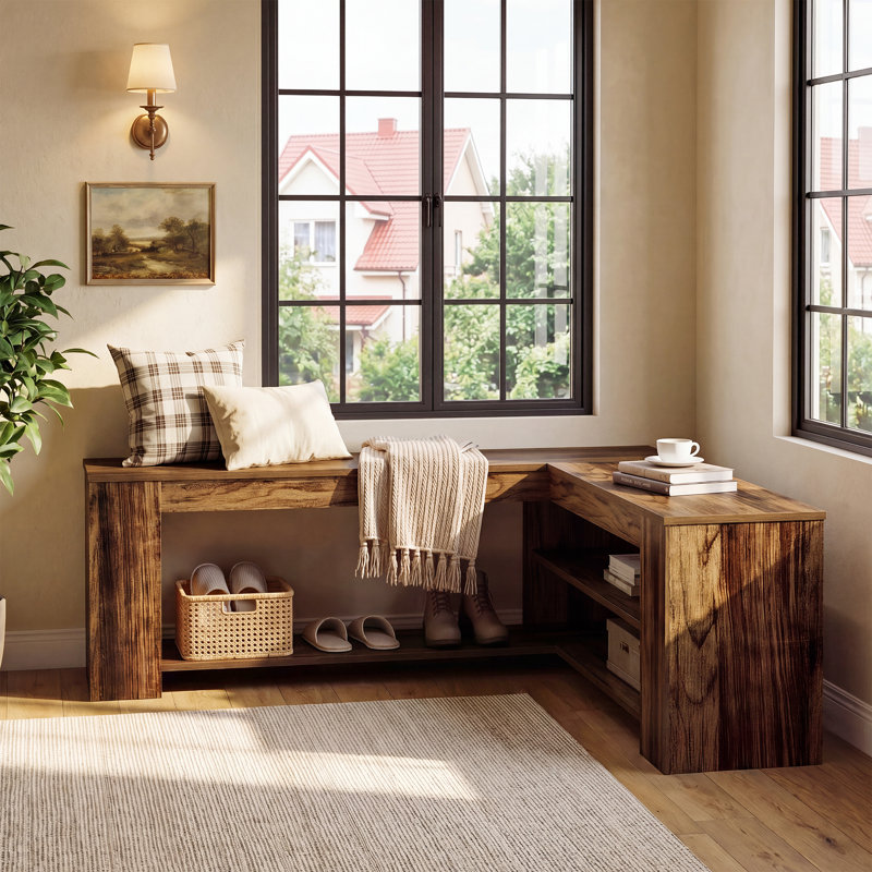 Banc de rangement en L 47,24 po