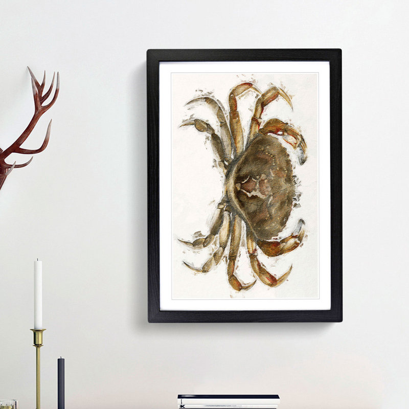 Rock Crab by J.E. De Kay - Picture Frame Painting Print, 36cm H x 27cm W x 2cm D, Black Framed