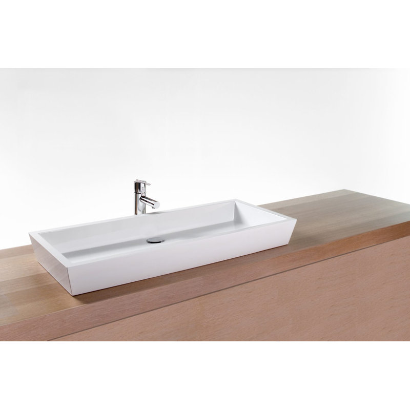 Lavabo vasque à poser 36 "Cube Collection, Blanc mat