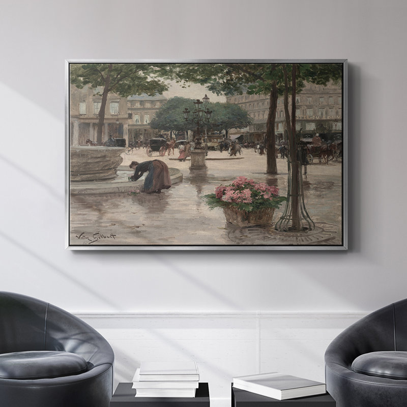 Paysage rétro-Dxxxv, H 25 po x l 37 po x P 2 po, Toile encadrée flottée blanche