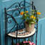 Raf Sunflower Mosaic Indoor Outdoor Metal Plant Storage Garden Stand