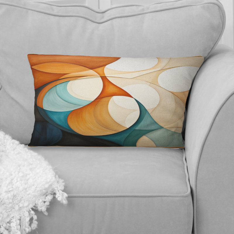 Coussin décoratif orange Mid Century Organic Harmony I - Abstract Midcentury
