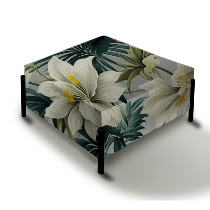 Serene Jungle - Grand repose-pieds carré Plants