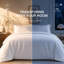 Ensemble de literie en microfibre blanc 4 pièces, ensemble de draps doux grand et très grand avec housse de couette, drap-housse, drap plat et taies d'oreiller pour la chambre à coucher-439442543