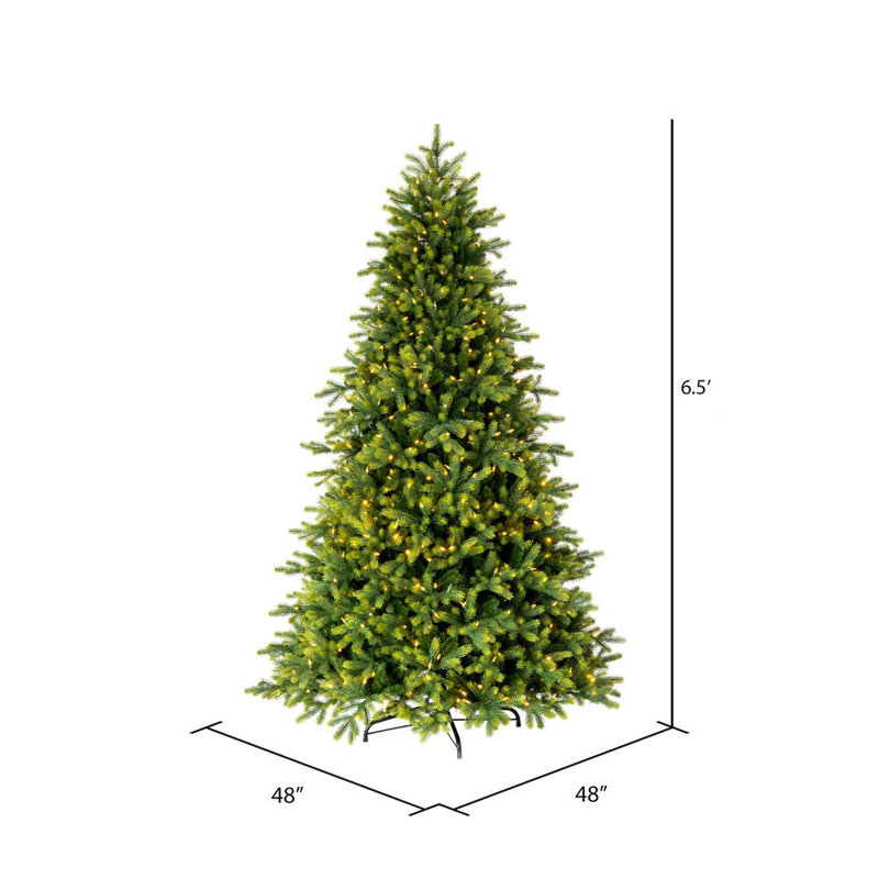 108'' H Green Realistic Fir Christmas Tree, 6.5', Pre-Lit
