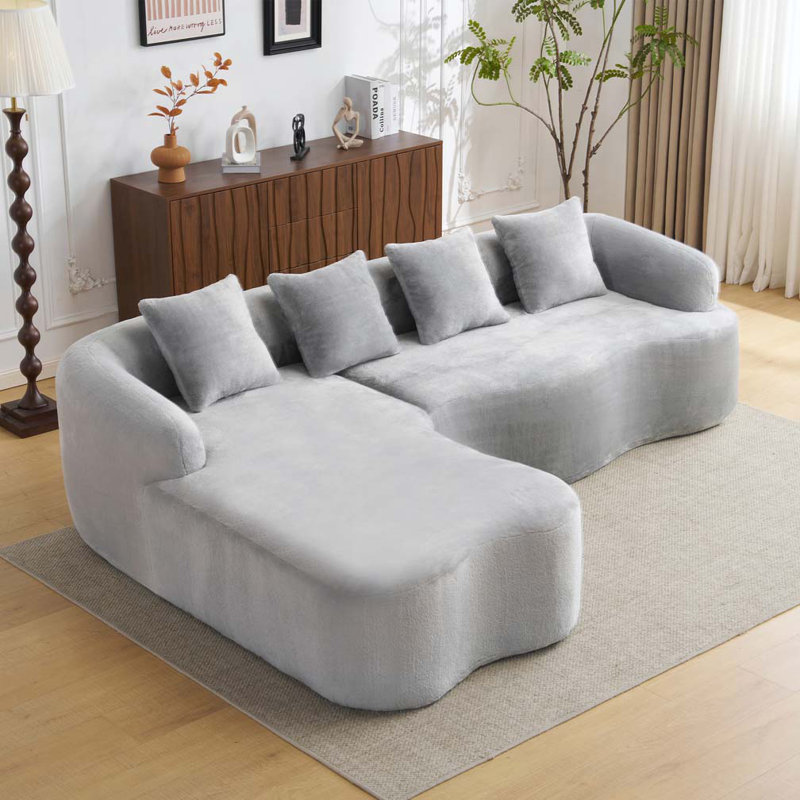 Canapé modulaire en chenille, Gris chenille