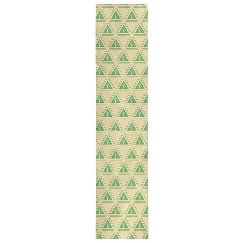 Chemin de table d’arbre minimaliste classic Barbra, 16 po x 90 po, Jaune clair / vert