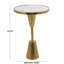 Table d'appoint à piédestal en métal avec plateau en verre-1904201183