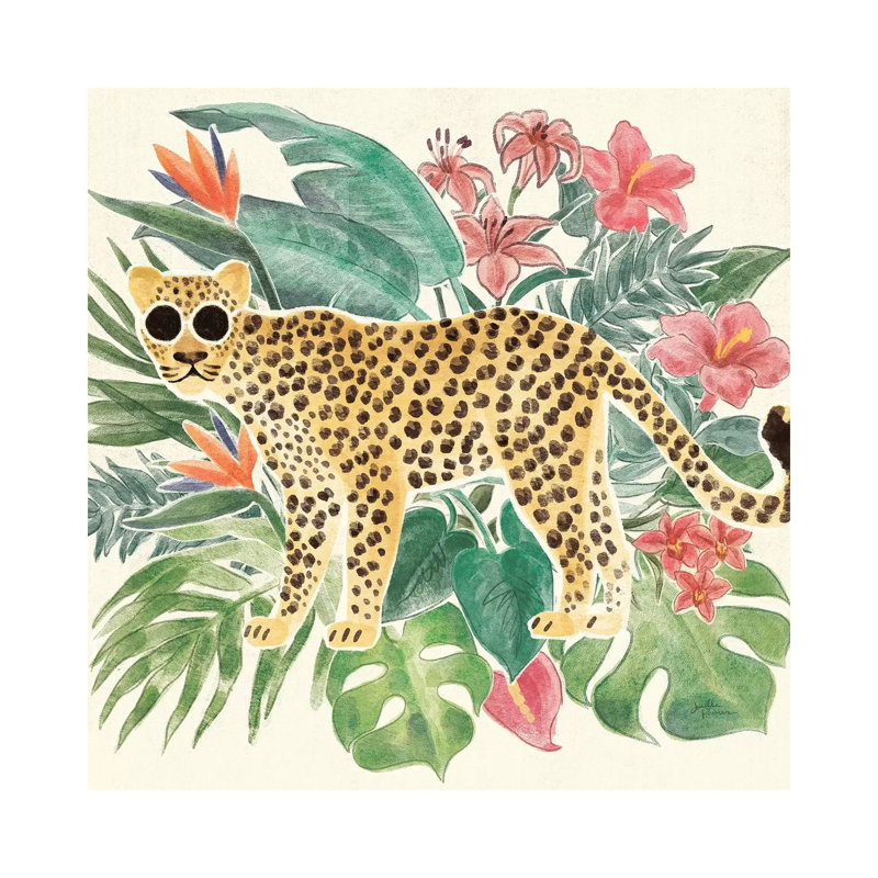 Jungle Vibes Jaguar 1 Piece Wall Art on Canvas, 66.04 cm H x 66.04 cm W x 1.91 cm D, Wrapped Canvas