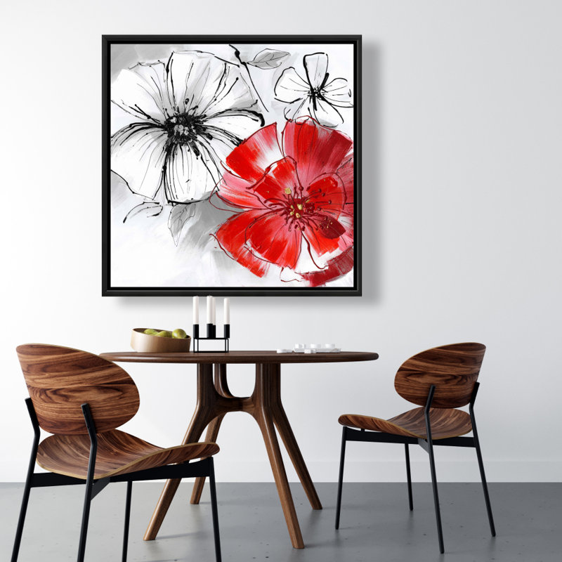 " Red & White Flowers Sketch "