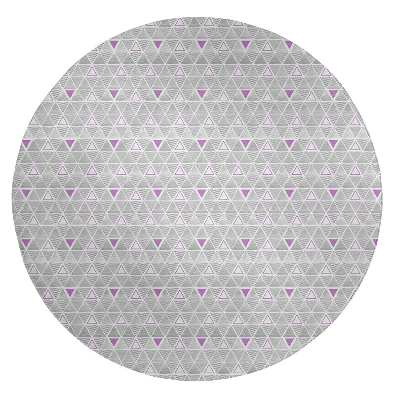 Chenille Geometric Indoor Rug, Round 5'