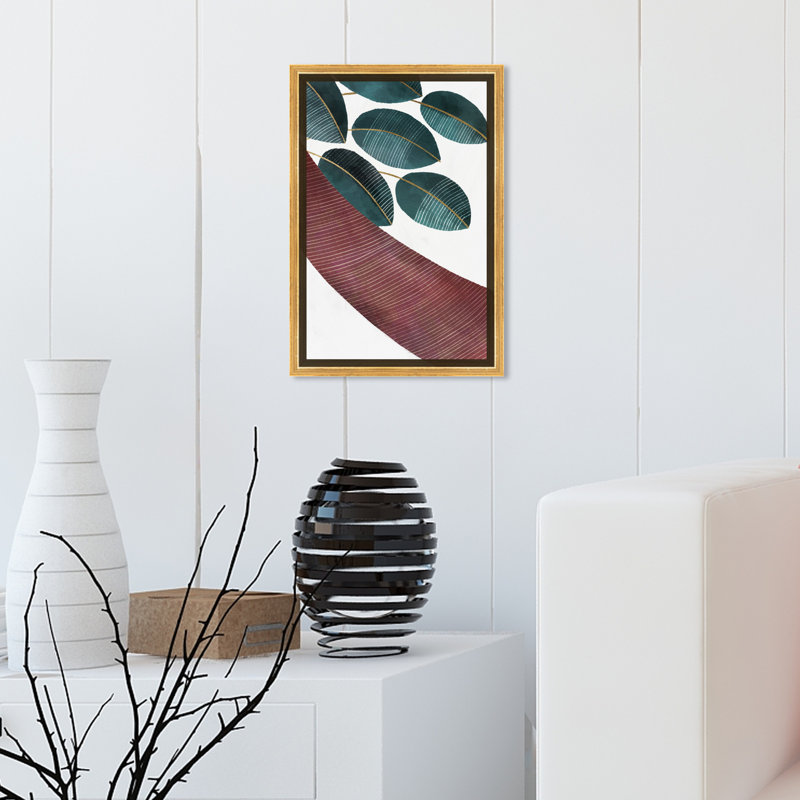 «Caoutchouc Plants Rake» par Oliver Gal - reproduction d'art sur toile, H 15 po x l 10 po x P 1,5 po, Toile encadrée d'or