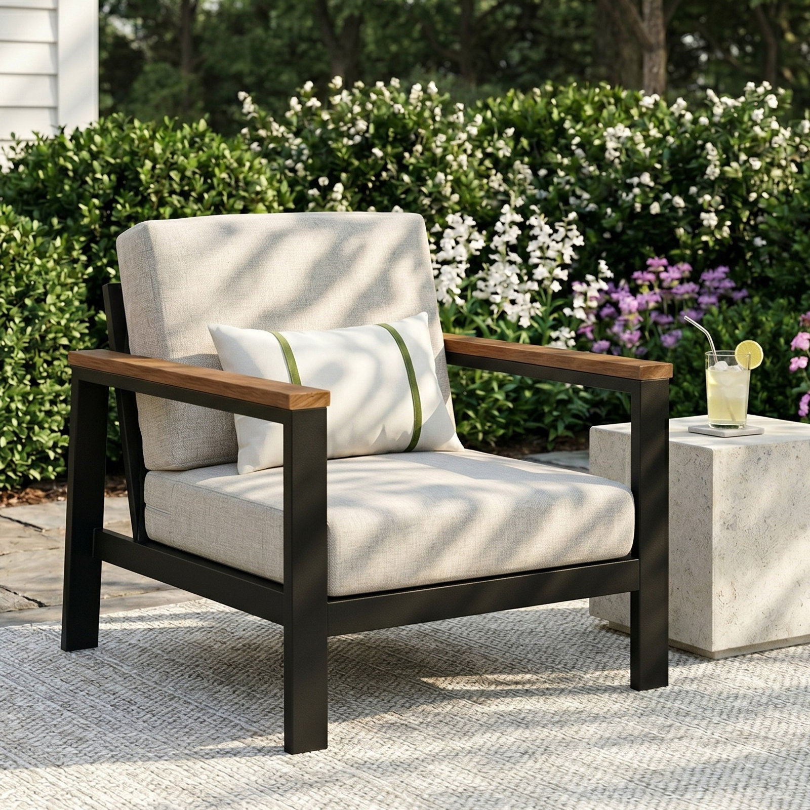 Townsend Sunbrella® Patio Lounge Chair, Cast Silver Sunbrella®, Brown, Yes