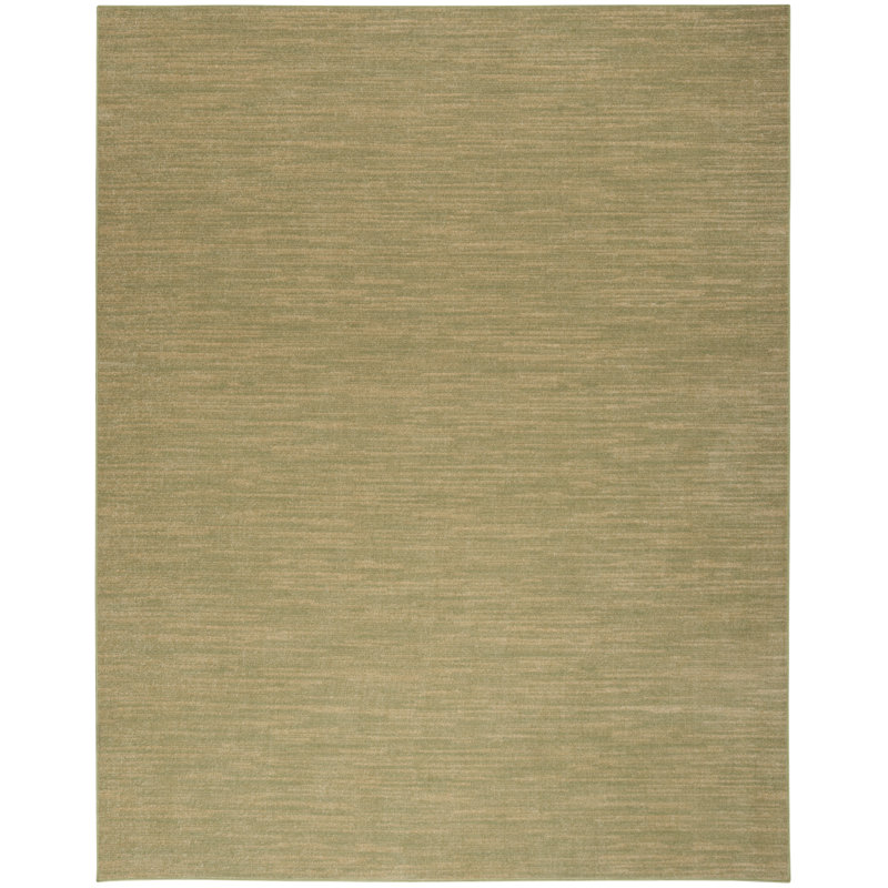 Nourison Essentials Green/Gold Indoor/Outdoor Area Rug, Rectangle 5' x 7'