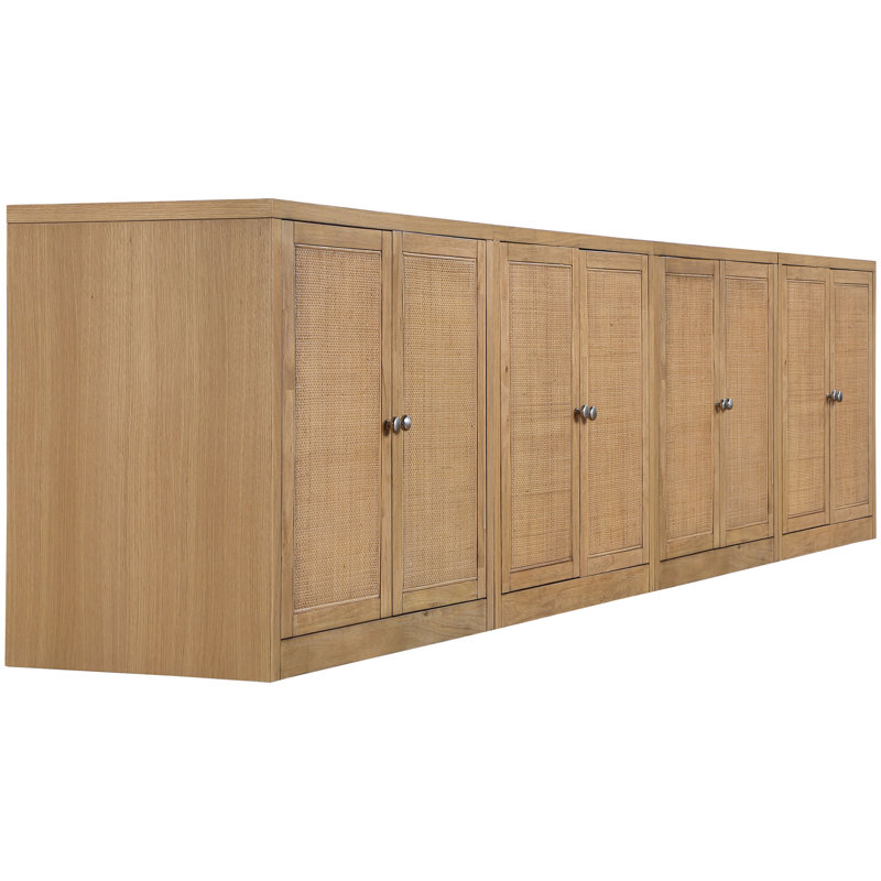Buffet / placage en bois massif et placage de chêne Gerardi, Naturel, 4
