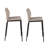 Set of 2 Modern Upholstered Counter Stools – Curved Bucket Seat with Matte Black Metal Legs & Brushed Footrest-210769800