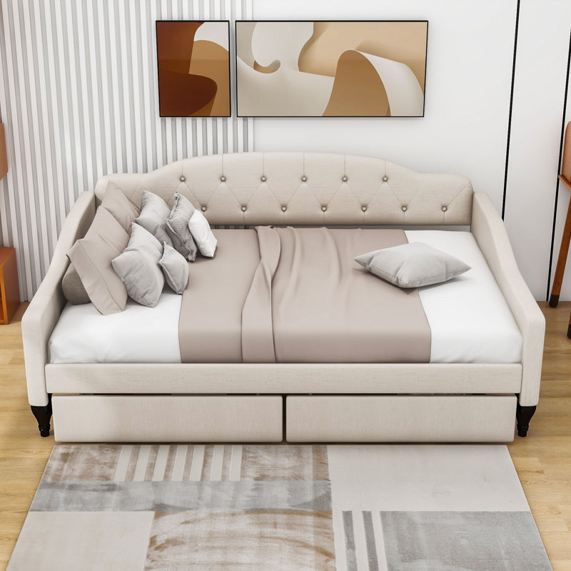 Chantavia Full Upholstered Daybed with 2 Drawers