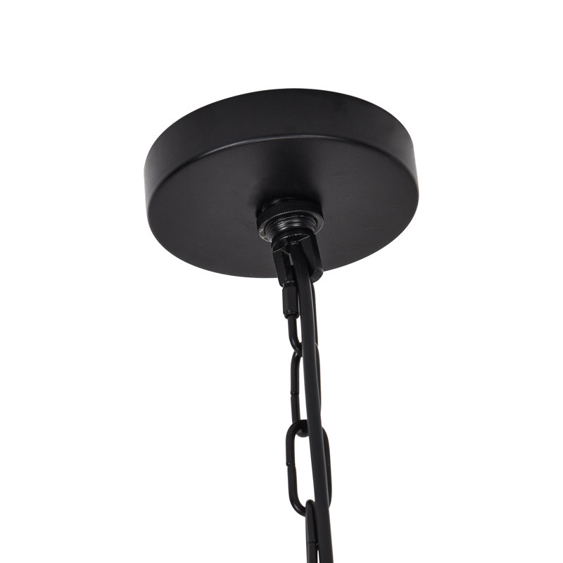 Farmhouse Wagon Wheel Chandelier, Matte Black
