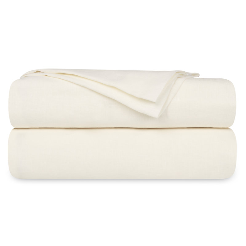 Delara 100% European Flax Linen Sheet Sets, 345 Thread Count, Ultra Soft Smooth & Breathable, With Elasticized Deep Pocket Ideal For Hot Sleepers