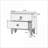 Cream Oak Rustic Nightstand with Faux Marble Top