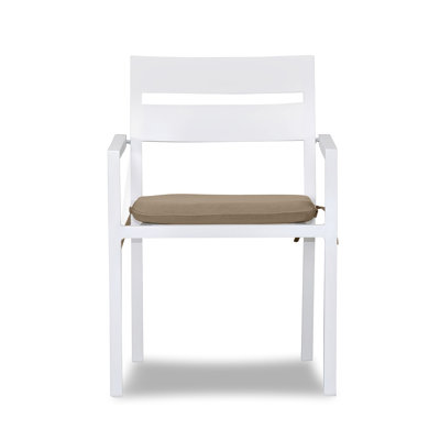 Vivant Aluminum Outdoor Dining Armchair with Cushion -  Joss & Main, A4A0DC17C3DC4416ACED751A973DA14B