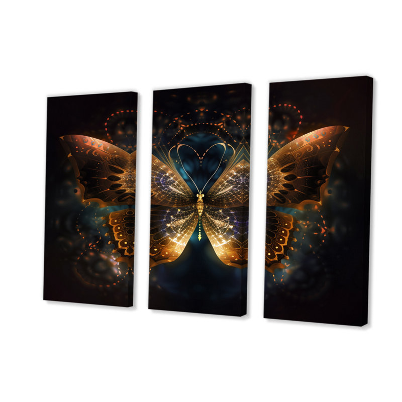 Art mural animal sur toile, papillon, décor nature - papillon magique éthéré II, H 28 po x l 36 po x P 1 po