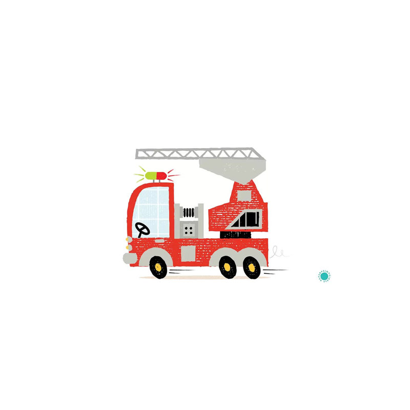 Fire Engine by PaperPaintPixels - Wrapped Canvas Print, 20.32 cm H x 30.48 cm W