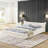 Queen Size Upholstered Bed Frame With Curved Headboard, No Box Spring Required-126605963