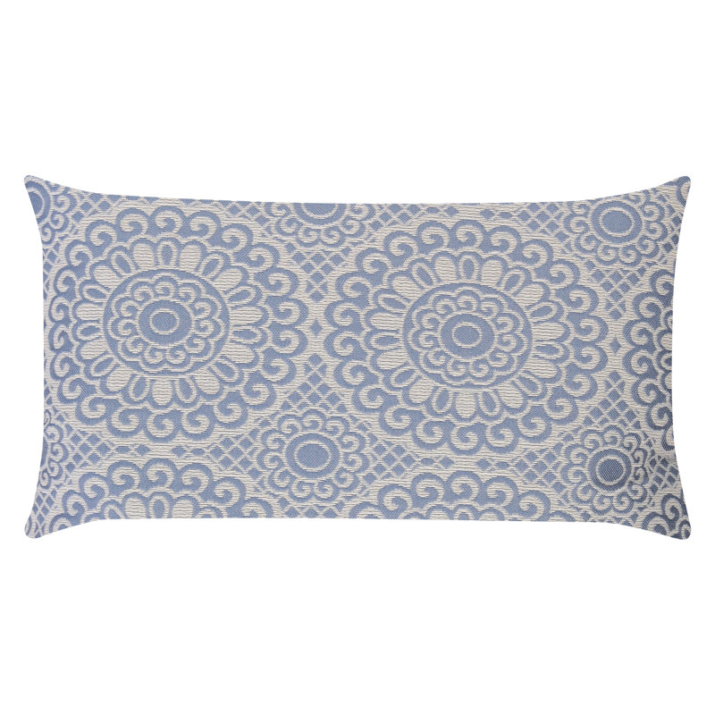 Housse de coussin lombaire en jacquard S&G Athena, Acier bleu