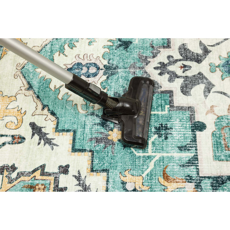 Tapis bleu / vert élégant, Rectangle 4pi x 6 pi
