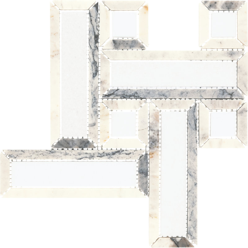 Gamma 2" Natural Stone Basketweave Wall and Floor Mosaic Tile (Set of 10), Illusive Blend