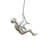 Set of Two Silver Resin Climbing Man Hanging Dimensional Sculpture