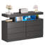 Adriel 6 Drawer 47.3" W Black Dresser With Power Outlet And Led Light-217373373