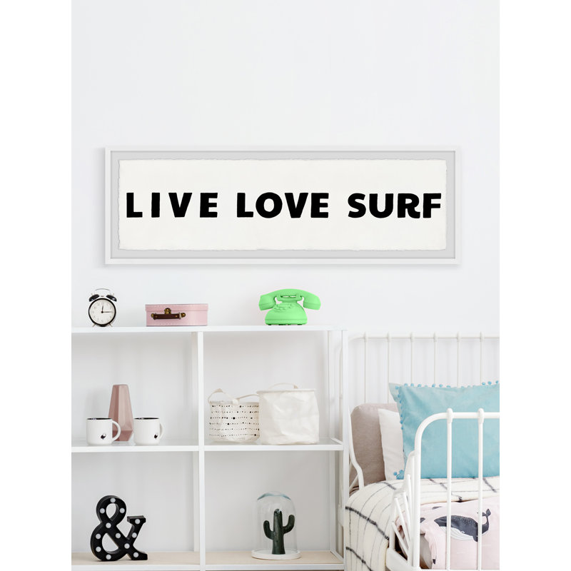 Madelyn Live Love and Surf, reproduction encadrée, H 10 po x l 30 po x P 1,5 po
